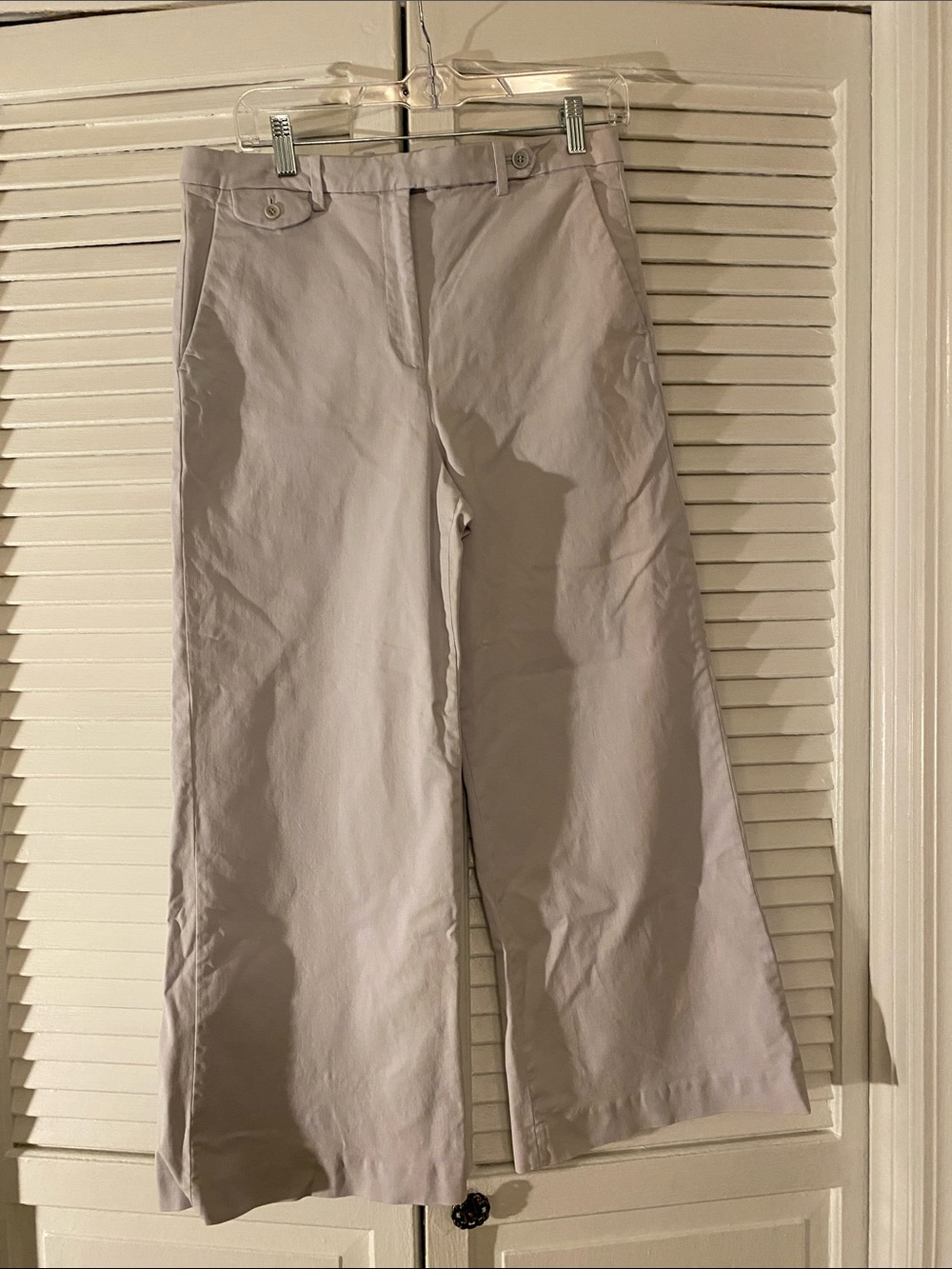 Theory Wide-Leg Pants in Light Gray